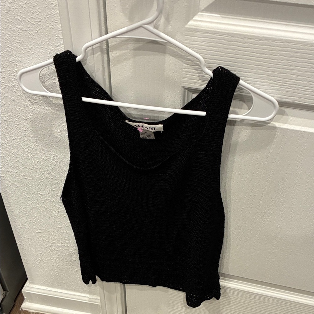 Alfani Black Sleeveless Crop Top